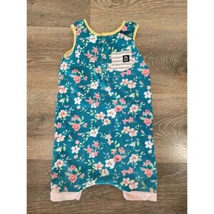 Rags Teal Floral Sleeveless‎ Romper Jumpsuit Baby Girls 18 24 Months #5